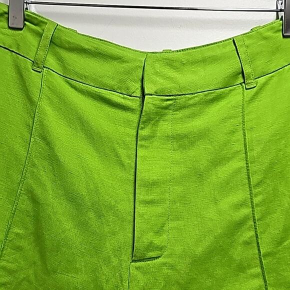 ASTR The Label Amiah Womens Linen/Viscose Fully Lined Lime Green Shorts Size L - Picture 4 of 11